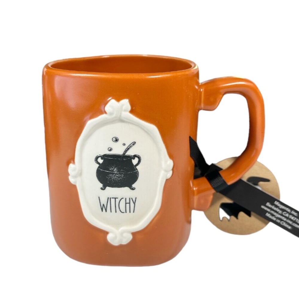 NEW Rae Dunn WITCHY Burnt Orange Halloween Mug
